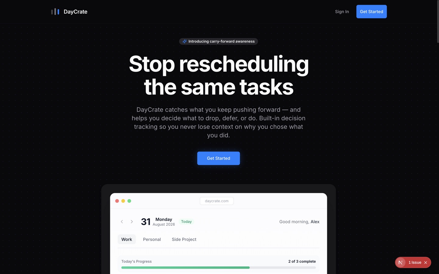 DayCrate product interface